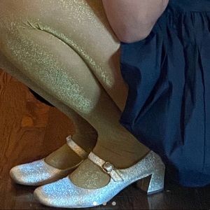 1960's gold glitter mary jane
